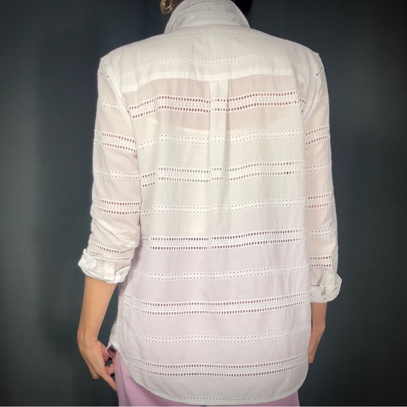 GAP Women’s Embroidered Shirt , White , XS , boyfriend Fit - Picture 3 of 6